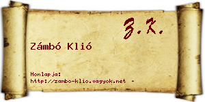 Zámbó Klió névjegykártya